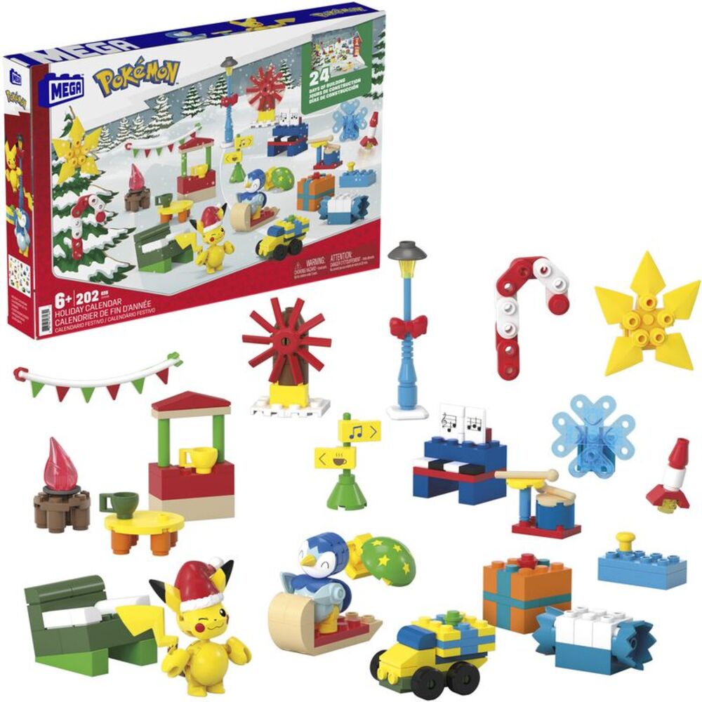 MEGA BLOKS Pokemon Holiday Calendar, 202 Piece Building Toy Set  COLLECTIBLES